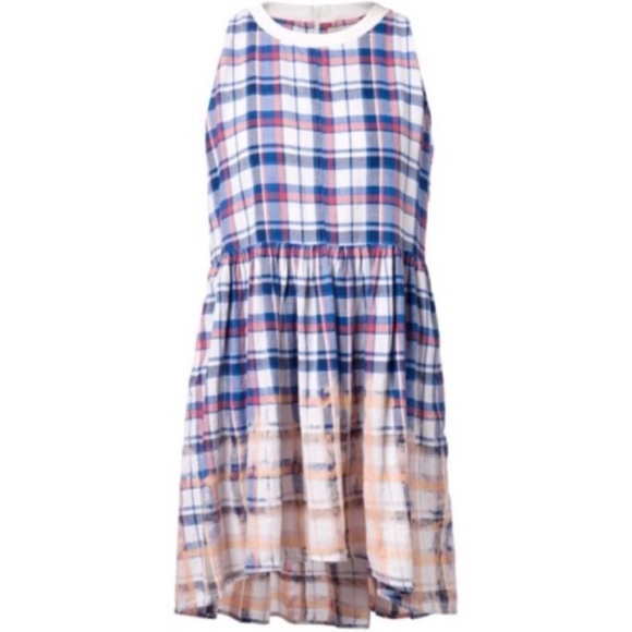 GUC Sea New York- Plaid Flannel Bleached High- Low Dress. Size 4 - Picture 1 of 12